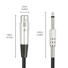 모노 트랙 6.35MM 3회전 캐논 XLR 모티브 1/4 TS 모티브 캐논 모티브 조음대 마이크 선 4.5M [ZBL034-096]