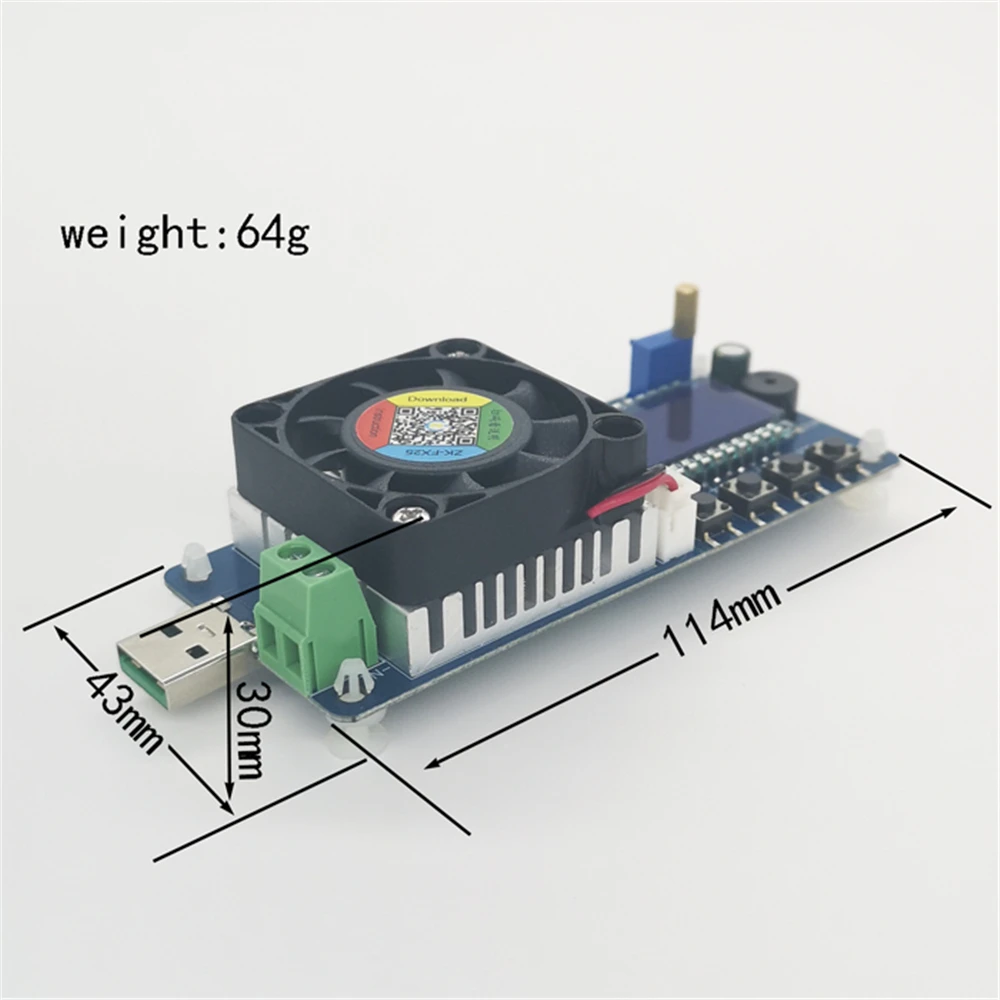 25W35W 디지털 배터리 용량 테스터 (정전류 전자 부하+USB 전원 분석기+가변 저항 기능)  FX25 [ZTA179-425]