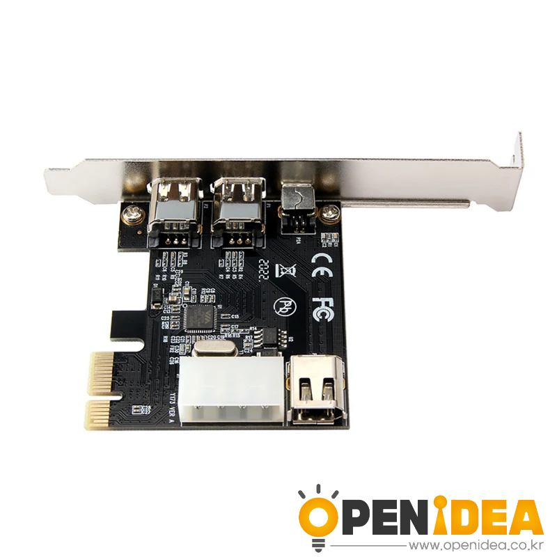 PCI-E 1X→1394 (파이어와이어) 3포트 DV 고화질 비디오 캡처 카드 PCIe x1 to 1394 멀티포트 확장 카드 [ZTX101-414]