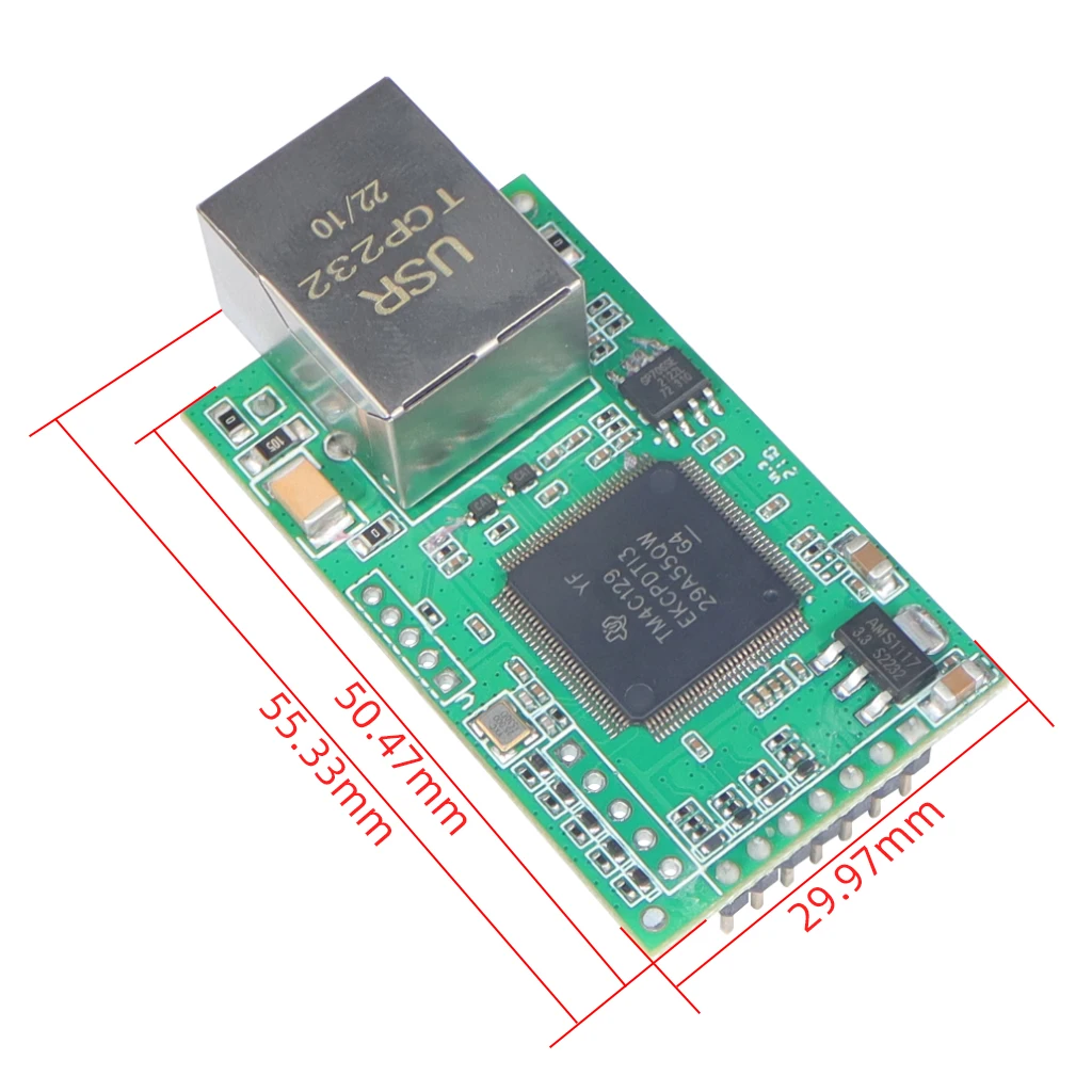 USR TCP232 E2 핀 타입 직렬 UART TTL to LAN 이더넷 모듈 서버 TCP IP 프로토콜 T2 직렬 포트 [ZTF113-046]