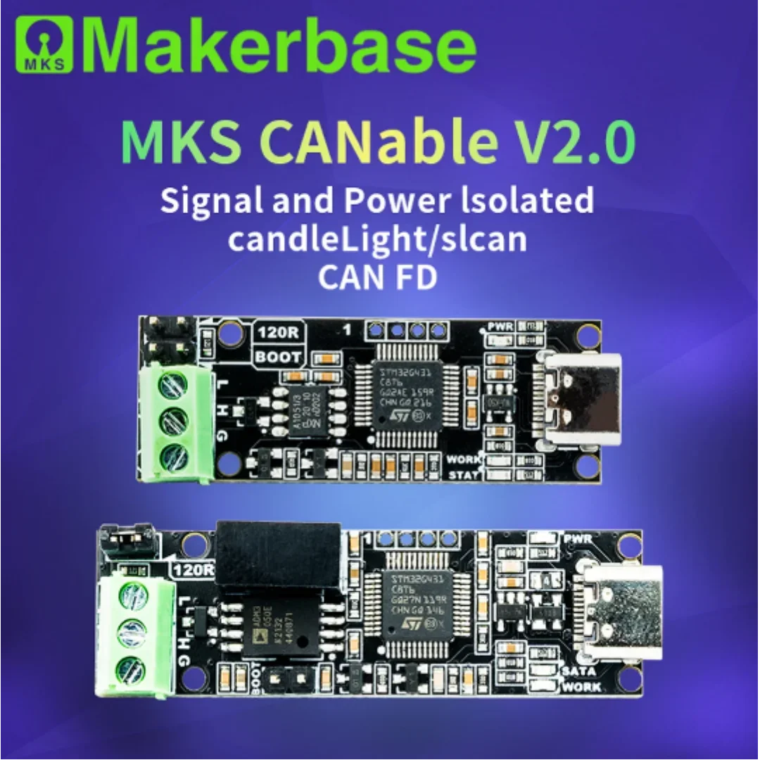 Makerbase CANable 2.0 S CAN 분석기 (보호 케이스 포함 USB-CAN 변환 어댑터) [Makerbase-09]