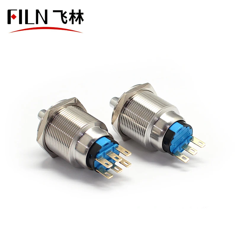 22mm 금속 노브 스위치 3단계 자동 리셋 자동 잠금 선택 전환 스위치 방수 IP65 [FILN-50]