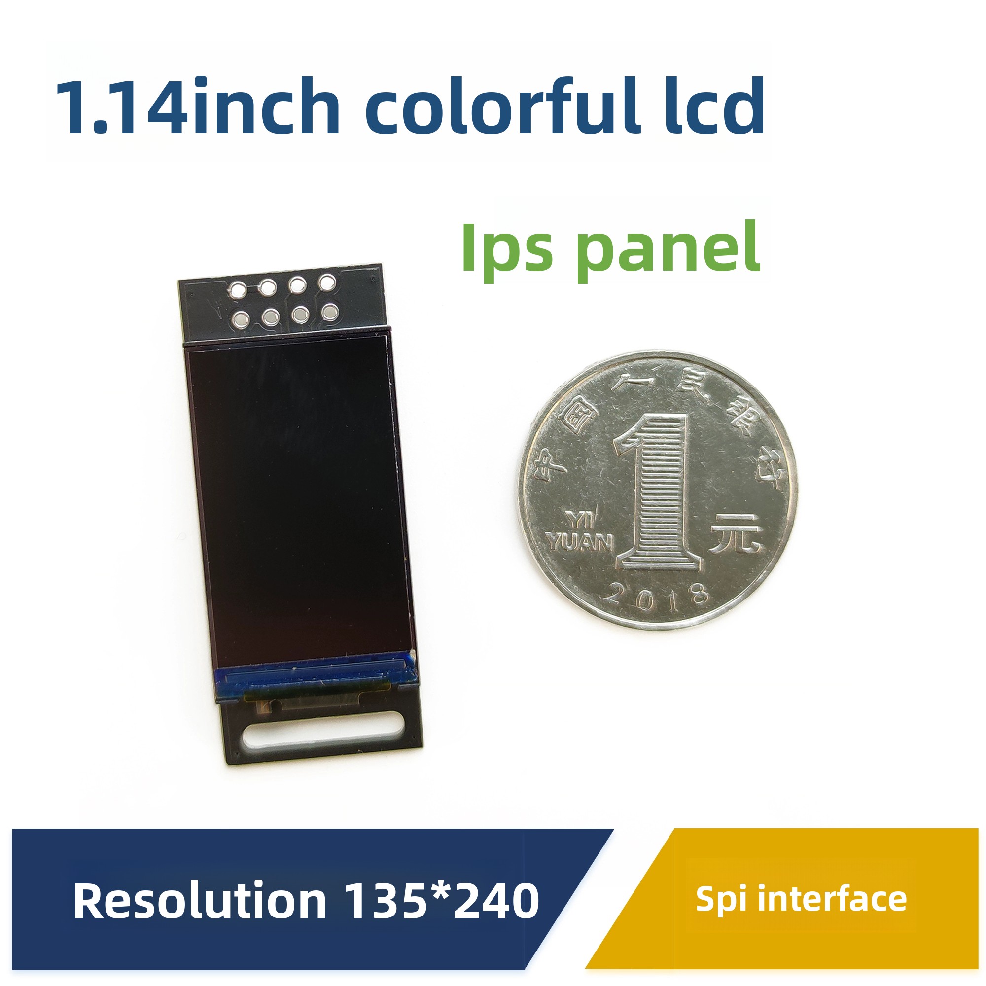 1.14인치 TFT LCD 디스플레이 모듈 (SPI 인터페이스 STM32 호환 직렬 통신 IPS 패널) [FANKE-48]