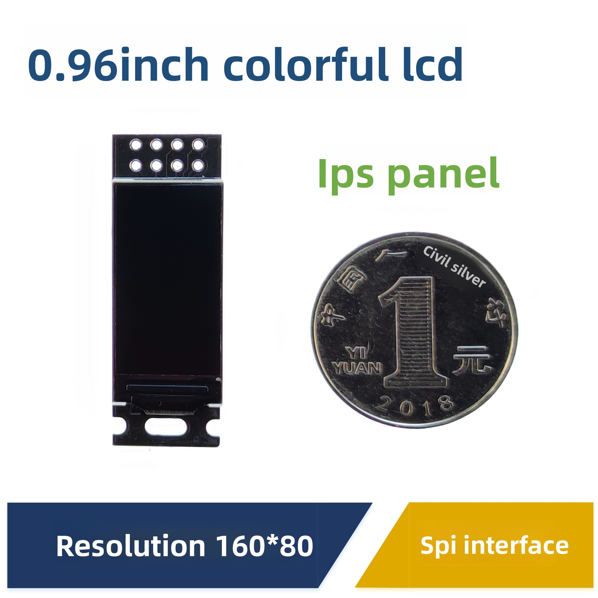 0.96인치 TFT LCD 디스플레이 모듈 (SPI 인터페이스 STM32 호환 직렬 통신 IPS 패널) [FANKE-49]