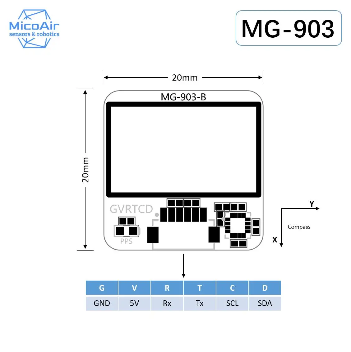 마이크로에어 M9 초소형 GPS 모듈 M9140 (IST8310 나침반 내장 MG-903 드론 GPS 지원) [MicoAir-16]