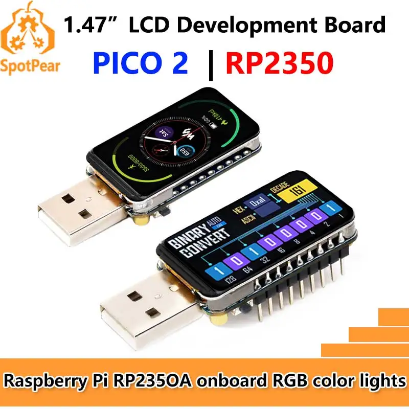 ESP32-S3-ESP32-C6-RP2350 (Pico 2) 호환 1.47인치 LCD 개발 보드 [SpotPear-125]