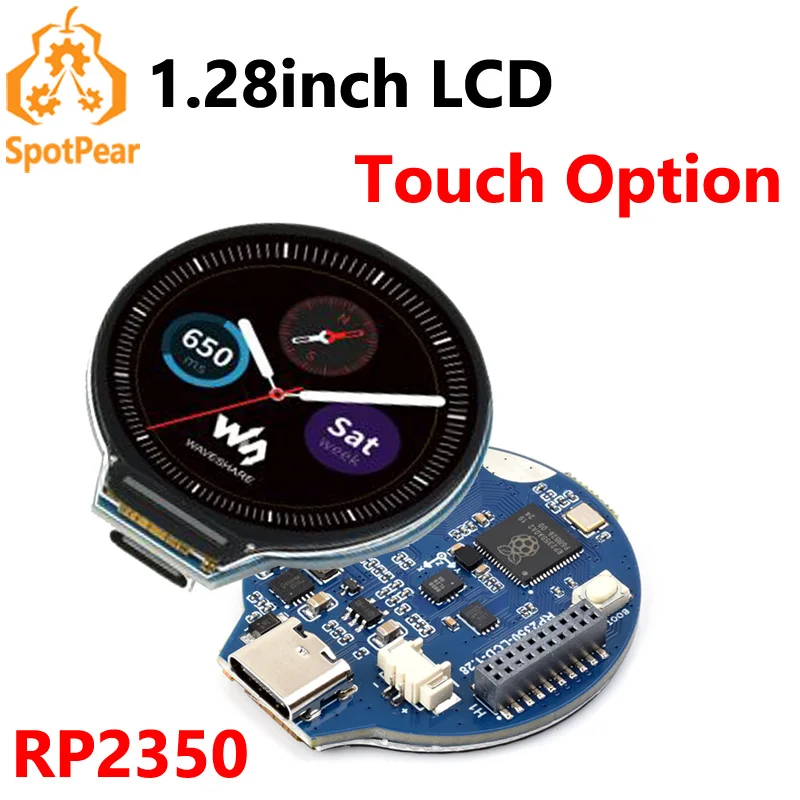 라즈베리 파이 Pico RP2040 개발 보드 1.28인치 원형 LCD 터치 디스플레이 자이로 센서 [SpotPear-123]
