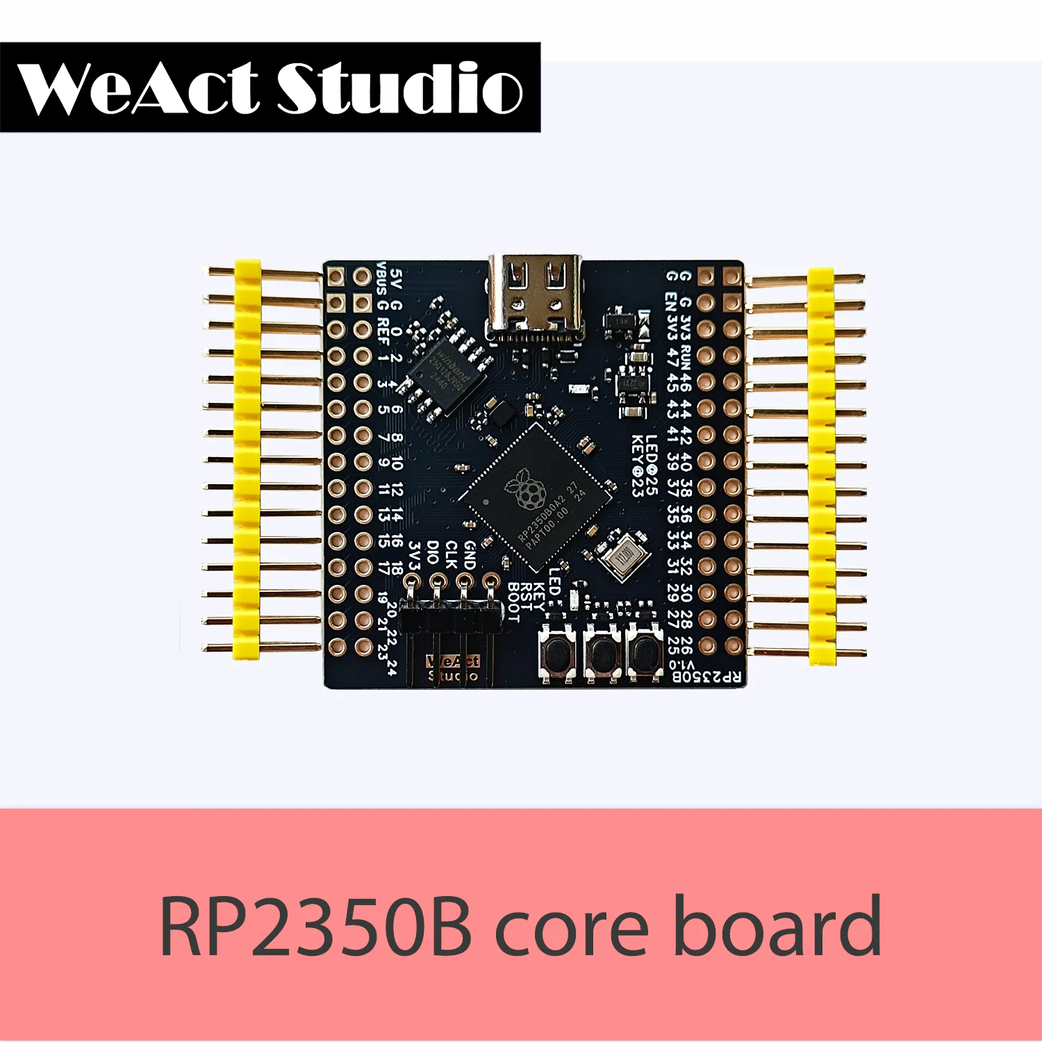 RP2350B 라즈베리 파이 RP2350B RISC-V Hazard3 520KByte SRAM 16MByte QSPI 플래시 48GPIO [WeAct Studio-001]