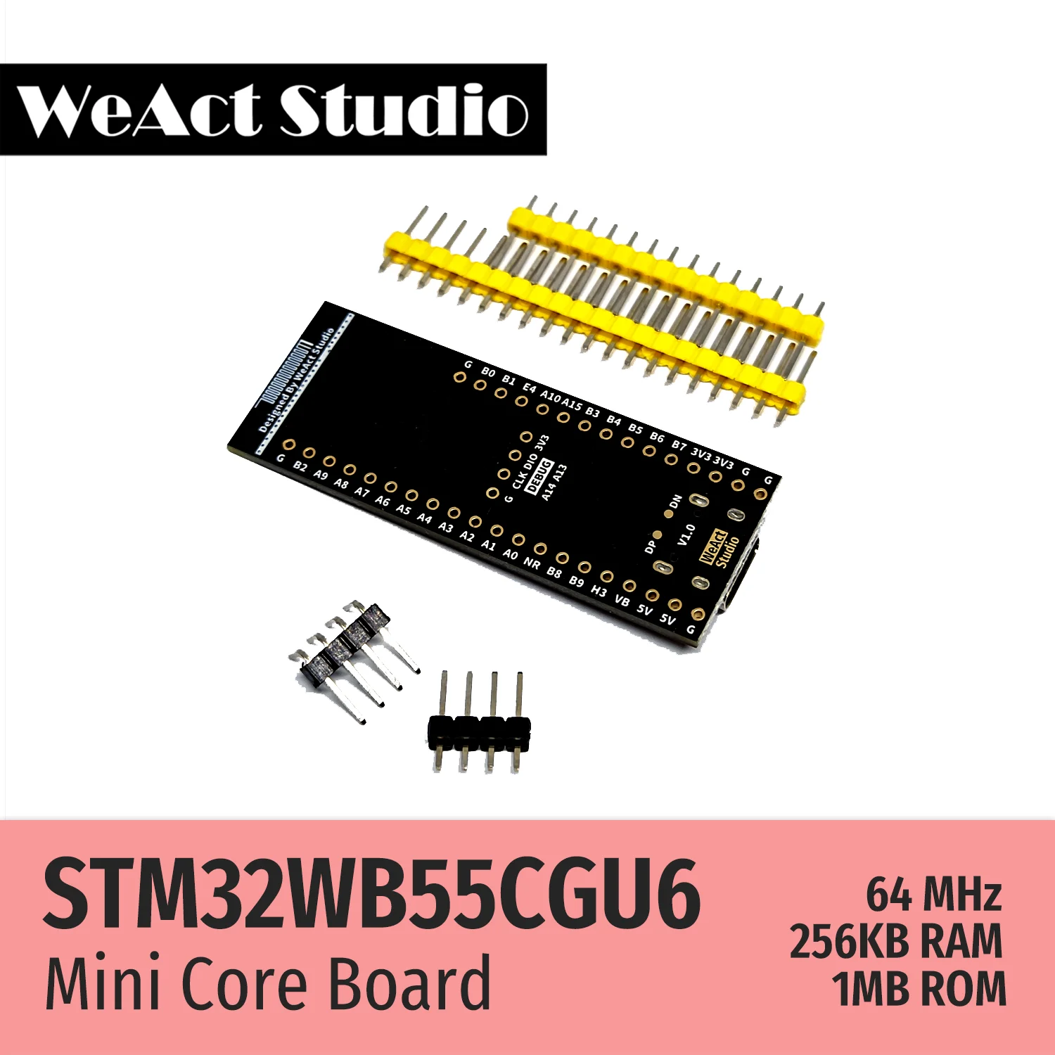 STM32WB55CGU6 STM32WB55 STM32WB STM32WB55CG BLE-5.4 802.15.4 Zigbee 스레드 물질 USB AES-256 코어 보드 데모 보드 [WeAct-Studio-017]