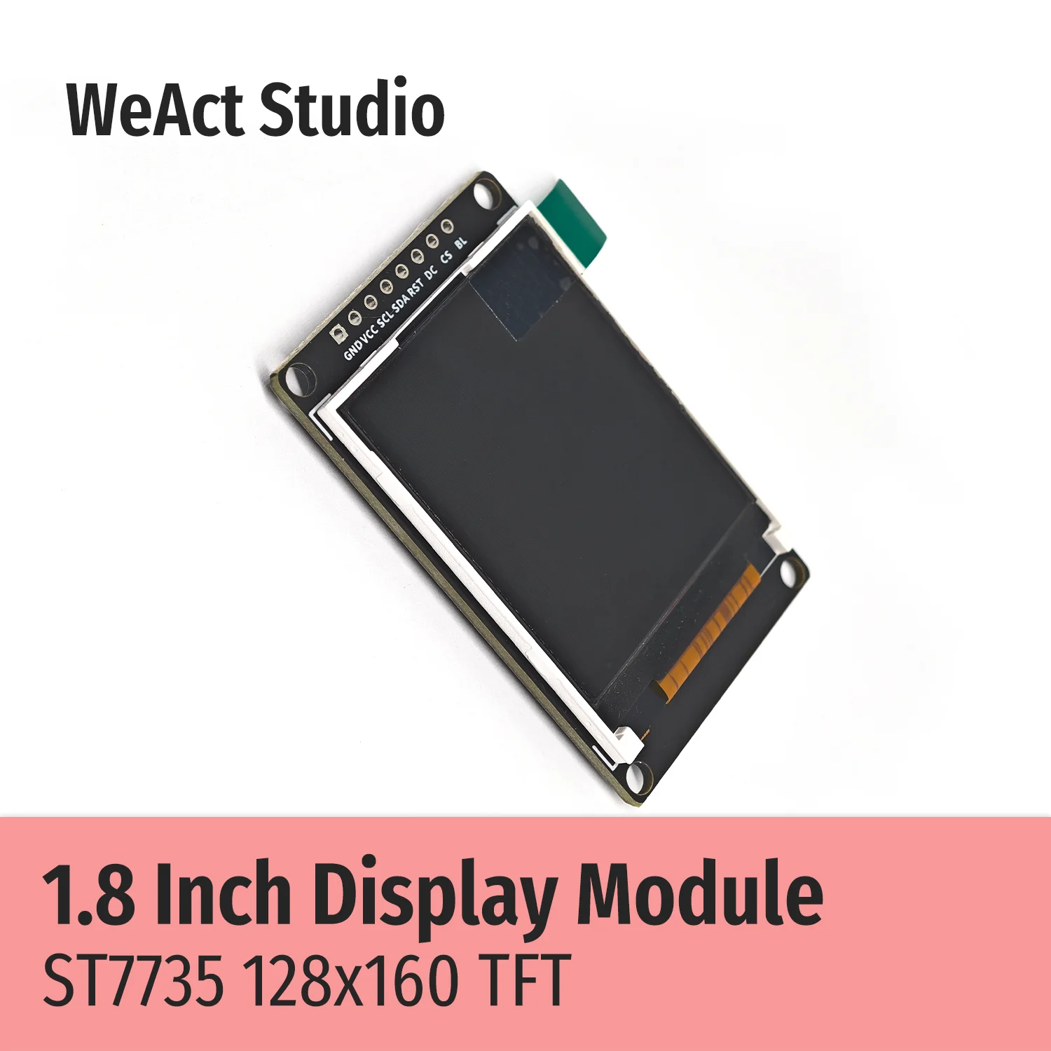 WeAct 1.8인치 TFT 디스플레이 (컬러 스크린 ST7735 SPI 인터페이스 5V 3.3V 지원) [WeAct-Studio-015]