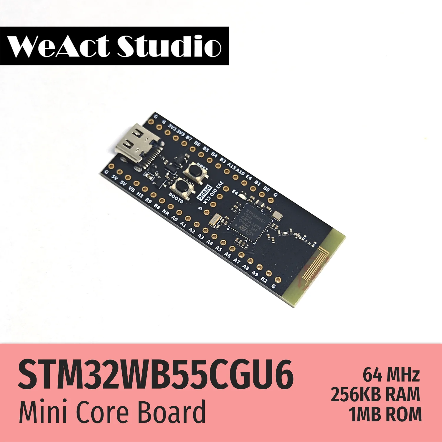 STM32WB55CGU6 STM32WB55 STM32WB STM32WB55CG BLE-5.4 802.15.4 Zigbee 스레드 물질 USB AES-256 코어 보드 데모 보드 [WeAct-Studio-017]