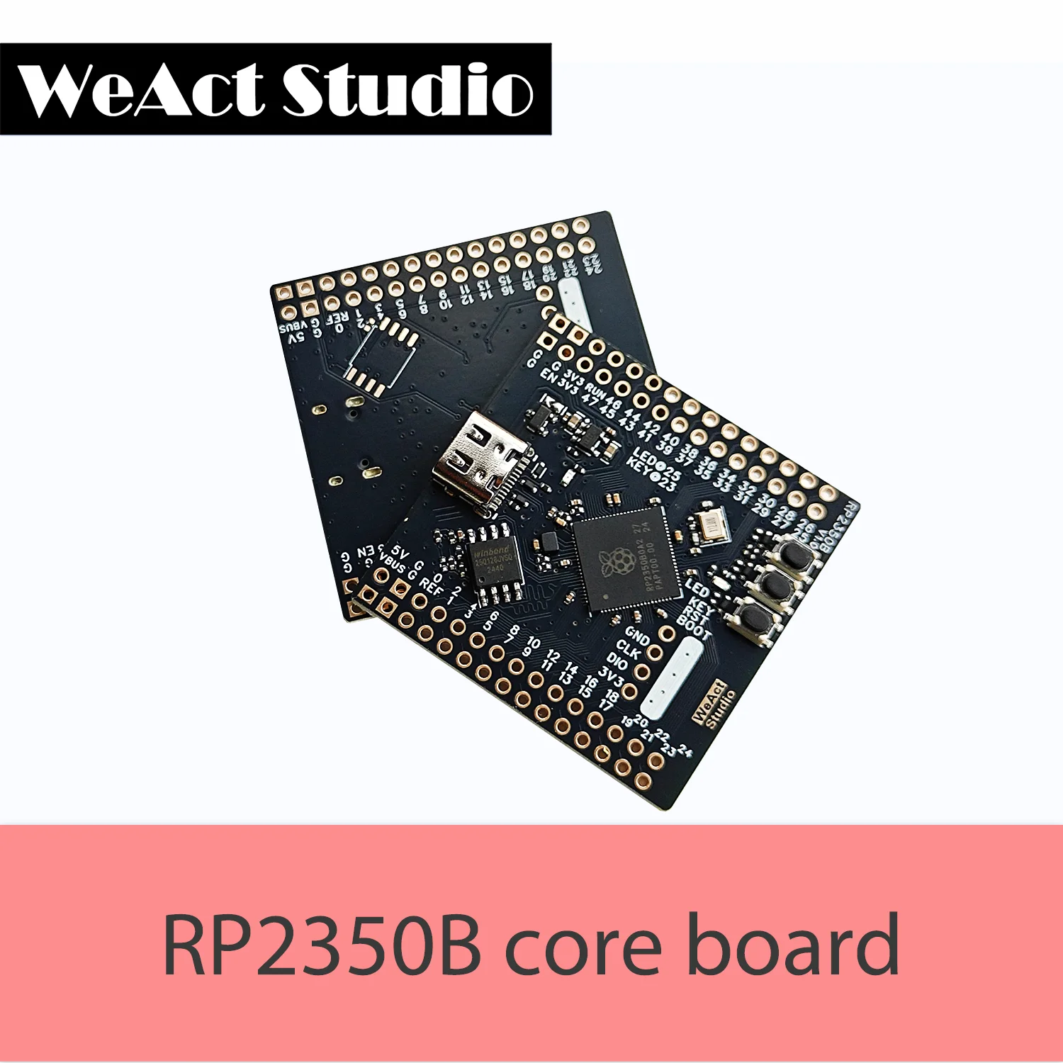 RP2350B 라즈베리 파이 RP2350B RISC-V Hazard3 520KByte SRAM 16MByte QSPI 플래시 48GPIO [WeAct Studio-001]