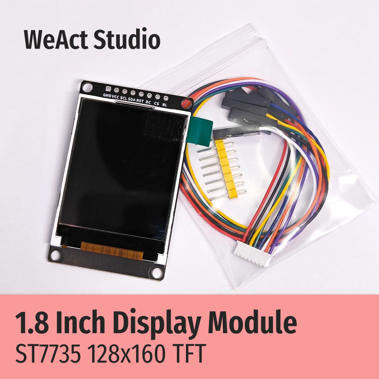 WeAct 1.8인치 TFT 디스플레이 (컬러 스크린 ST7735 SPI 인터페이스 5V 3.3V 지원) [WeAct-Studio-015]