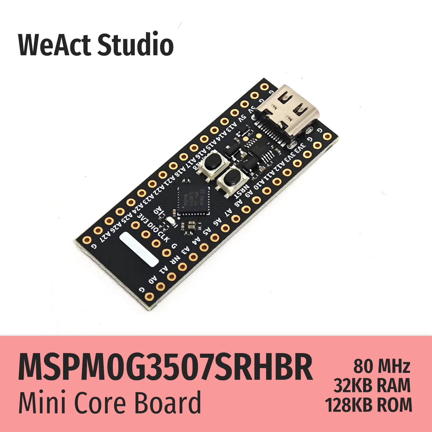 WeAct MSPM0G3507SRHBR 코어 보드 (MSPM0G3507 기반 USB-UART 변환 기능 포함) 개발 보드 [WeAct-Studio-041]