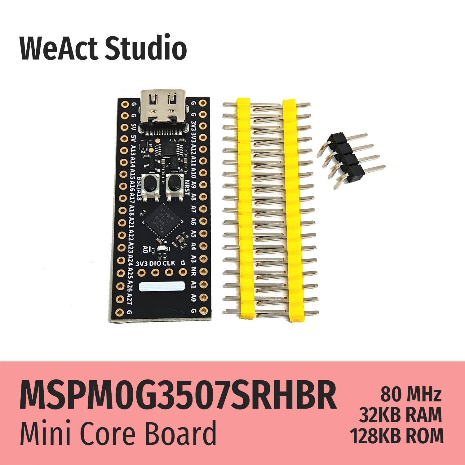 WeAct MSPM0G3507SRHBR 코어 보드 (MSPM0G3507 기반 USB-UART 변환 기능 포함) 개발 보드 [WeAct-Studio-041]