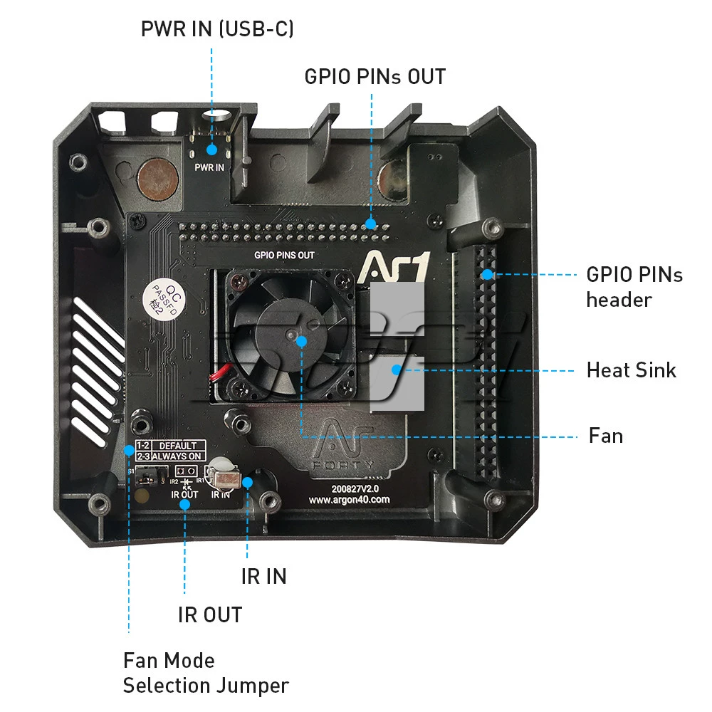 52Pi Raspberry Pi 4 전용 아르곤 원(Argon One) 알루미늄 케이스 (M.2 SSD 확장 지원) [52PI-039]