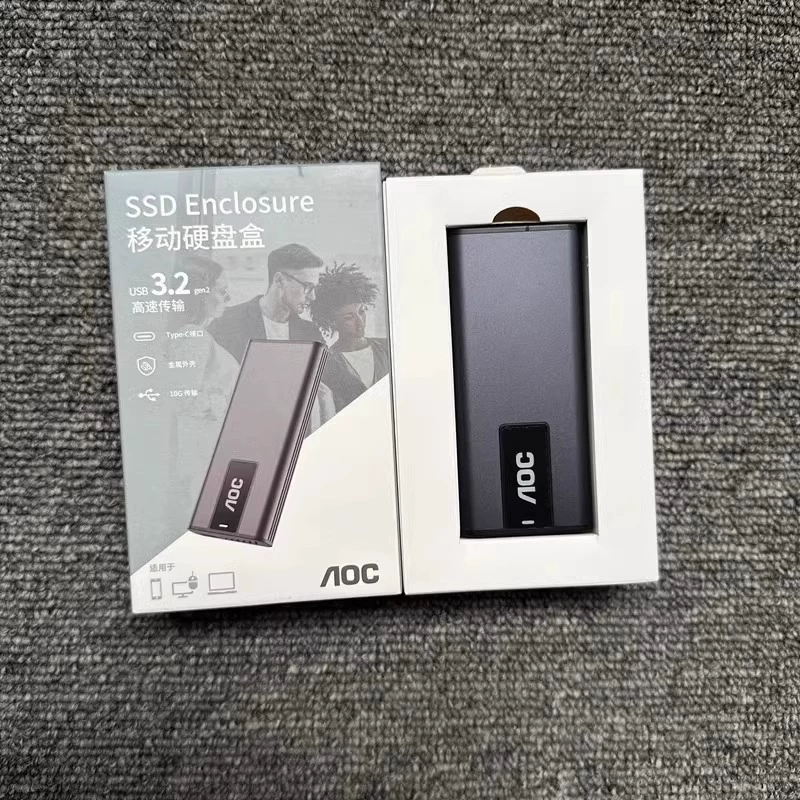 새로운 AOC NVME M.2 솔리드 스테이트 외장 하드 케이스 M2회전 USB3.1 TYPEC 외장 SATA [ZCD095-009]