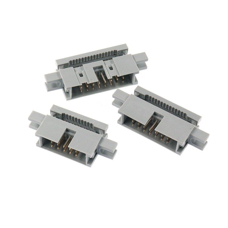 압착식 간편 코너 2.54mm 그레이 리본 케이블 소켓 귀 고정 DC3-10 14 16 40 50 64P [ZCG006-014]
