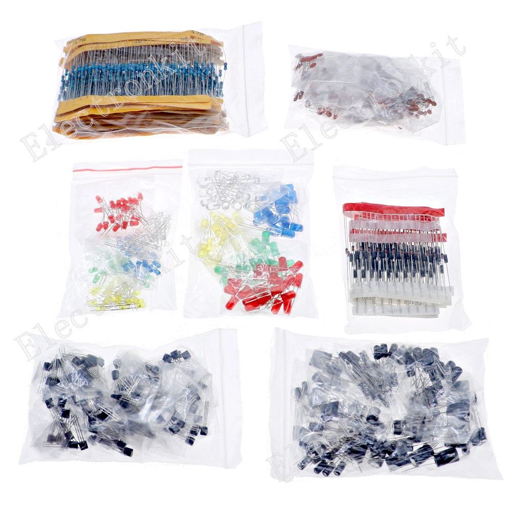 7가지 상용소자 패키지 저항용량 삼극관 다이오드 혼재 DIY 보수 실험용 전자소자 [ZKA31-004]