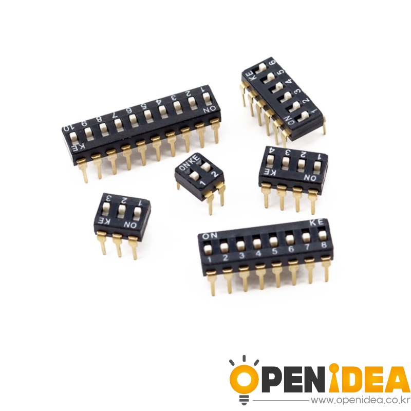 KE DIP 타입 스위치 2.54mm 피치 1-2-3-4-5-6-8-10위치 금도금 핀 [ZSB010-009]