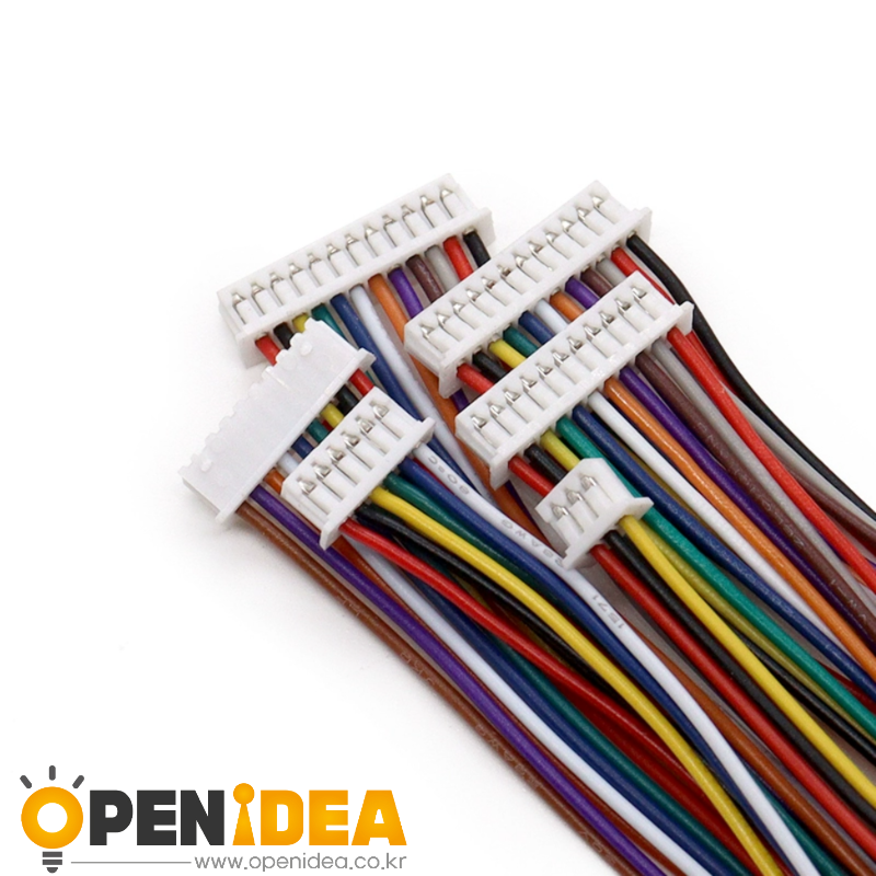 1.25mm 피치 단자 선 28AWG (싱글-더블 엔드) 컬러 전선 2~12핀 20CM [ZBE006-012]
