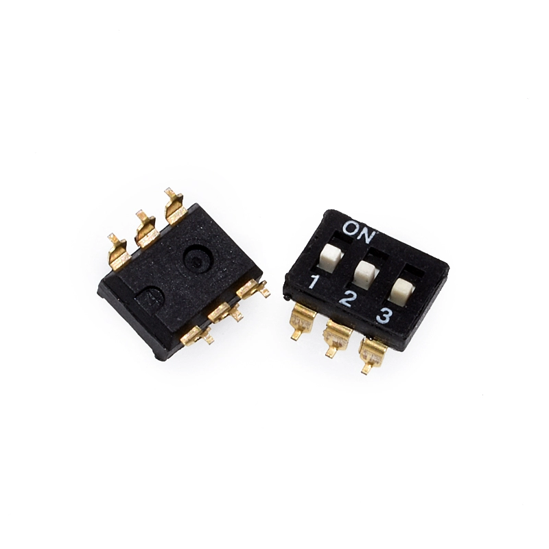 표면실장(SMD) DIP 스위치 2.54mm 피치 1-2-3-4-5-6-8위치 금도금 핀 [ZSB010-008]