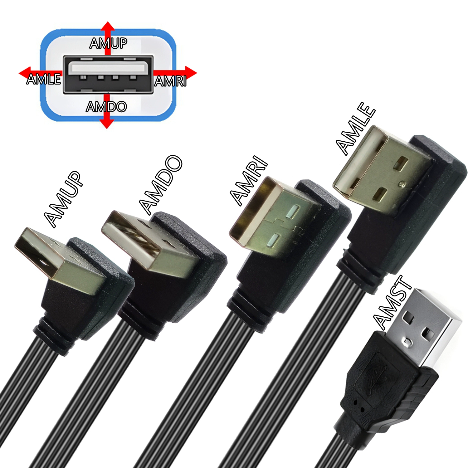 006 소프트 USB2.0 상하 좌우 굽힌 90도 직각 사각 데이터 선 BM 데스크톱 프린터 선50CM [ZBC011-004]