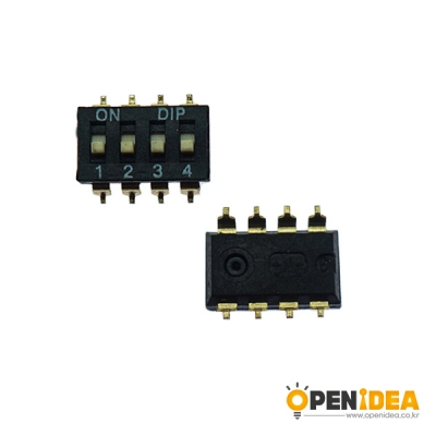 DIP 스위치 검정 2.54MM SMD 4P (5개) [OPEN-SB005-002]