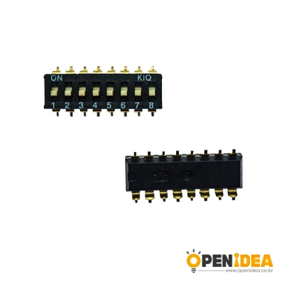 DIP 스위치 검정 2.54MM SMD 8P (5개) [OPEN-SB005-004]