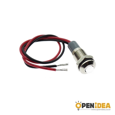 8파이 LED 메탈 방수 와이어 HIGH 12-24V 흰색 150mm [OPEN-SH002-016]