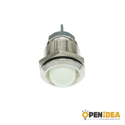 19파이 메탈 LED 홀더 HIGH 12-24V 흰색 [OPEN-SH003-052]