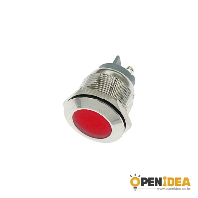 22파이 메탈 LED 홀더 FLAT 12-24V 빨강 [OPEN-SH003-053]