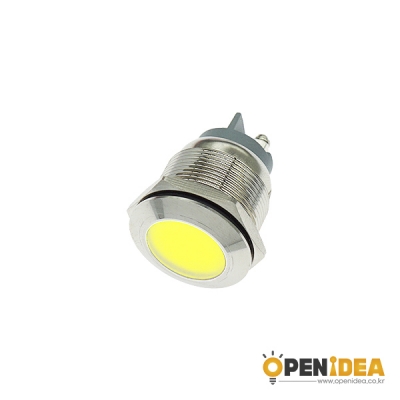 22파이 메탈 LED 홀더 FLAT 12-24V 노랑 [OPEN-SH003-054]