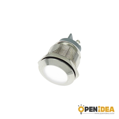 22파이 메탈 LED 홀더 FLAT 12-24V 흰색 [OPEN-SH003-056]