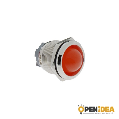 22파이 메탈 LED 홀더 HIGH 12-24V 빨강 [OPEN-SH003-057]