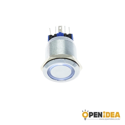 22파이 LED 메탈 스위치 LOCK FLAT 흰색 [OPEN-SH007-001]