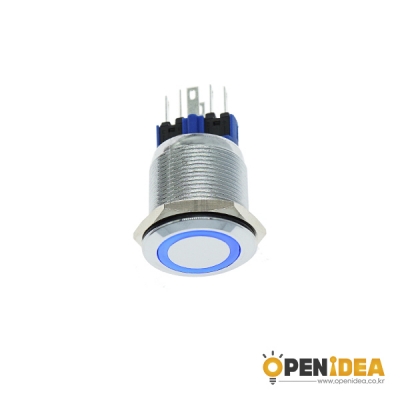 22파이 LED 메탈 스위치 LOCK FLAT 파랑 [OPEN-SH007-002]