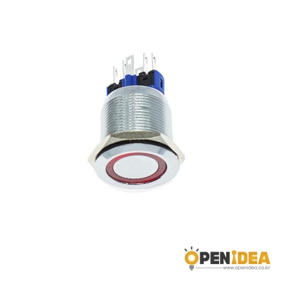 22파이 LED 메탈 스위치 LOCK FLAT 빨강 [OPEN-SH007-004]