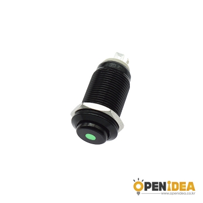 12파이 LED 블랙 메탈 스위치 LOCK 2.8~3.3V HIGH 초록 [OPEN-SH017-001]