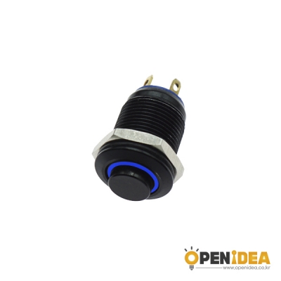 12파이 LED 블랙 메탈 스위치 UNLOCK 2.8~3.3V HIGH 파랑 [OPEN-SH021-002]