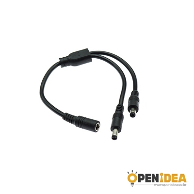 DC잭 분배선 케이블 1:2 와이어 젠더 30CM [OPEN-BI001-008]