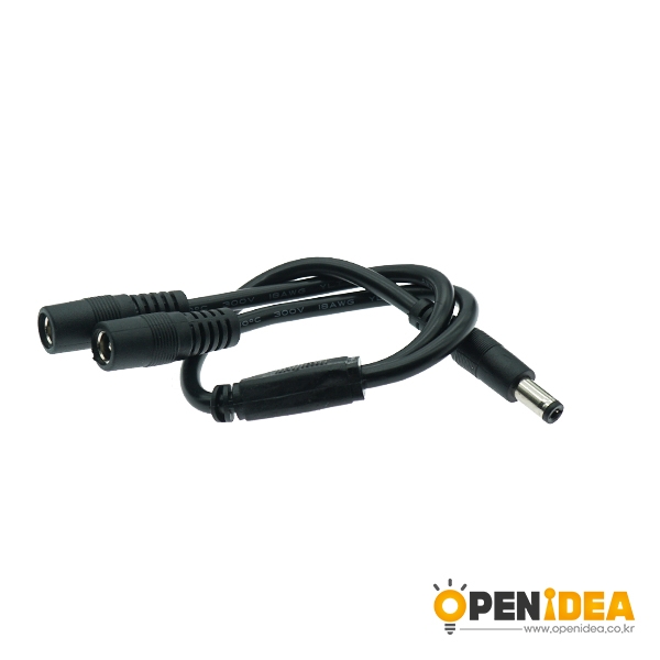 DC잭 케이블 5.5x2.5 30cm (2암1수) AWG18 [OPEN-CM019-008]