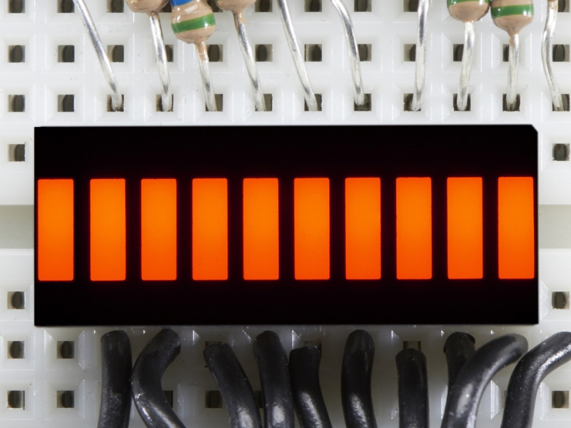 10 Segment Light Bar Graph LED Display - Amber - KWL-R1025UAB