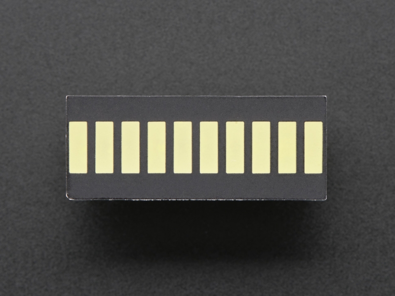 10 Segment Light Bar Graph LED Display - White - KWL-R1025WB-Y