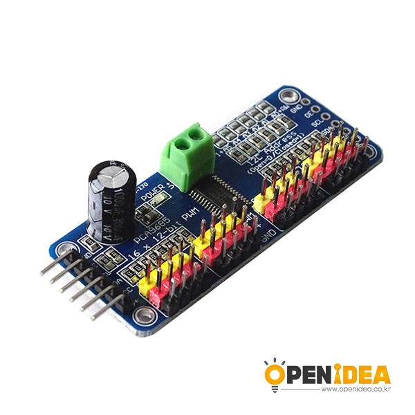 16 채널 PWM 서보 모터 드라이버 모듈 로봇 제어 IIC 인터페이스 PCA9685 [OPEN-TX64-001]