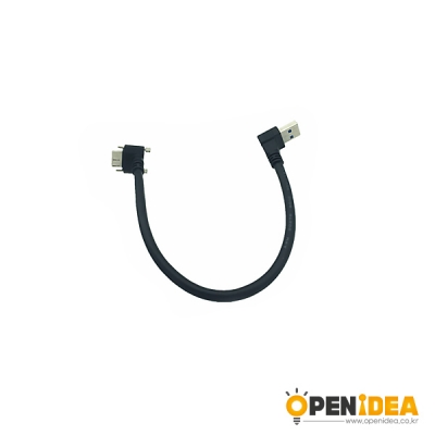 USB3.0 A to MICRO USB B 케이블 AM 다운 90도 M2 나사고정 0.25M [OPEN-BL023-009]