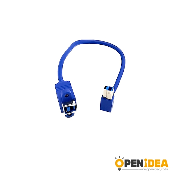 USB 3.0 male to B Female 케이블 나사 잠금 패널 마운트 우 90도 30cm [OPEN-BL023-016]
