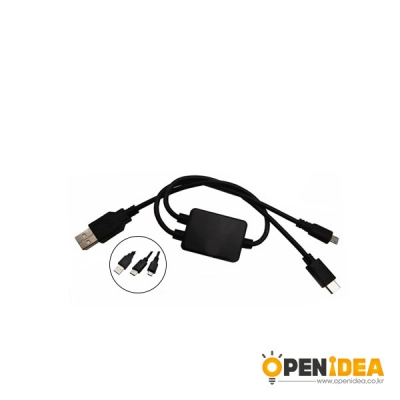 2 in 1 USB 3.1 Type C 충전 케이블 USB 2.0 AM Micro USB 0.3M [OPEN-BL024-028]