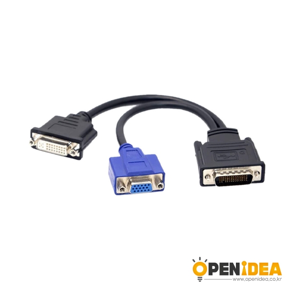 DMS 59PTO DVI(24+5)+VGA 암 60P (DMS 59P) 수 - VGA F +DVI F DVI케이블 HDMI 수 to VGA 암 HDTV Cable [OPEN-BL031-008]