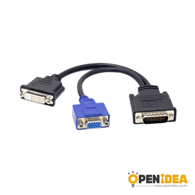 DMS 59PTO DVI(24+5)+VGA 암 60P (DMS 59P) 수 - VGA F +DVI F DVI케이블 HDMI 수 to VGA 암 HDTV Cable [OPEN-BL031-008]